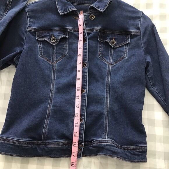 𝅺parasuco 2016 stretchy jeans denim jacket blue casual Streetwear coat small - Picture 4 of 9